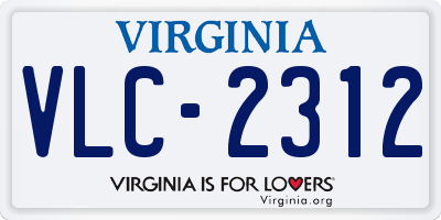 VA license plate VLC2312