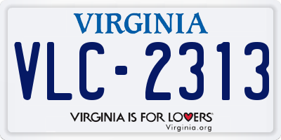 VA license plate VLC2313