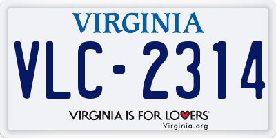 VA license plate VLC2314