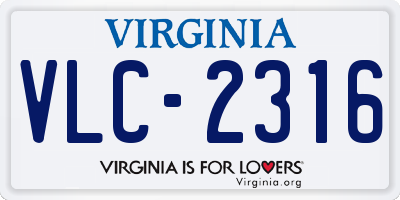 VA license plate VLC2316