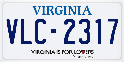 VA license plate VLC2317