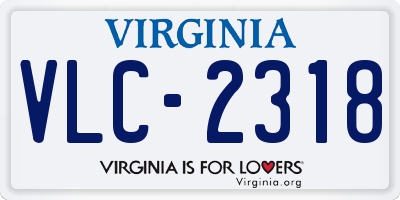VA license plate VLC2318