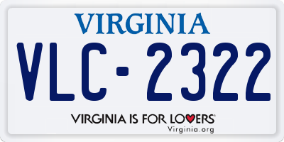 VA license plate VLC2322