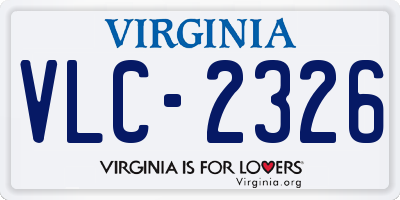 VA license plate VLC2326