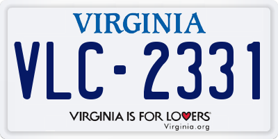 VA license plate VLC2331