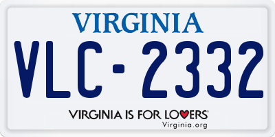 VA license plate VLC2332