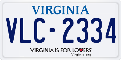 VA license plate VLC2334