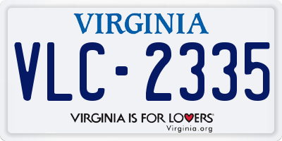 VA license plate VLC2335