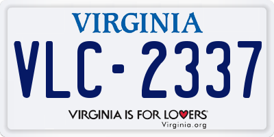 VA license plate VLC2337