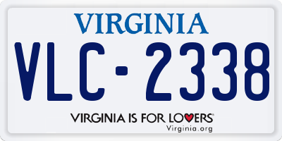 VA license plate VLC2338