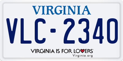 VA license plate VLC2340
