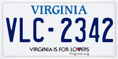 VA license plate VLC2342