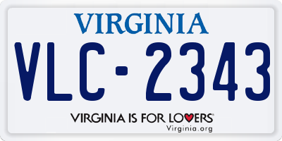 VA license plate VLC2343