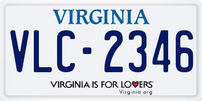 VA license plate VLC2346