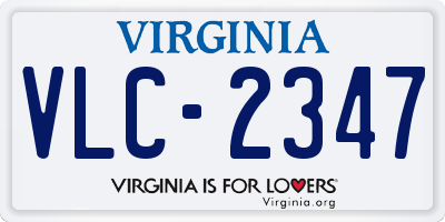VA license plate VLC2347