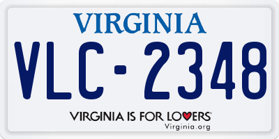 VA license plate VLC2348