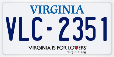 VA license plate VLC2351