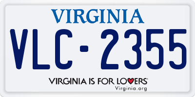 VA license plate VLC2355