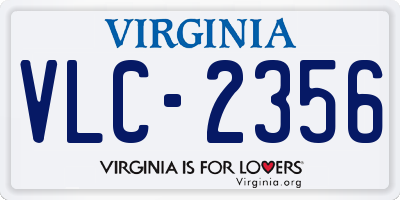 VA license plate VLC2356