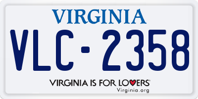 VA license plate VLC2358