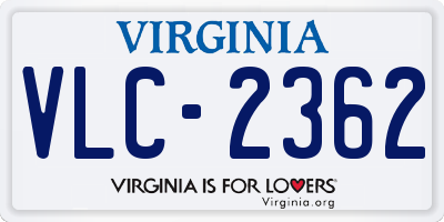 VA license plate VLC2362
