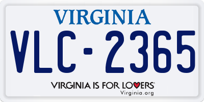 VA license plate VLC2365