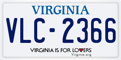 VA license plate VLC2366