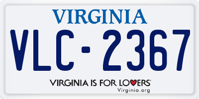 VA license plate VLC2367