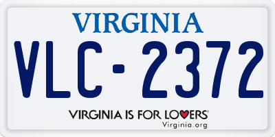 VA license plate VLC2372