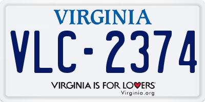 VA license plate VLC2374