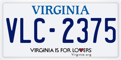 VA license plate VLC2375