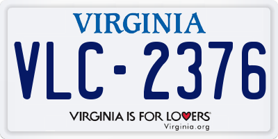 VA license plate VLC2376