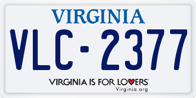 VA license plate VLC2377
