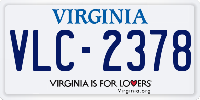 VA license plate VLC2378