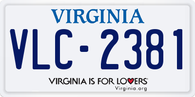 VA license plate VLC2381
