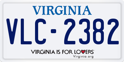 VA license plate VLC2382