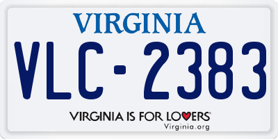 VA license plate VLC2383