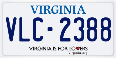 VA license plate VLC2388