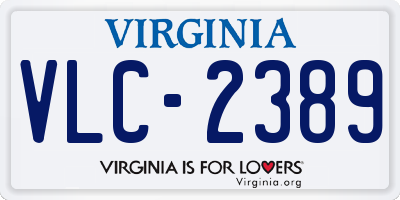 VA license plate VLC2389