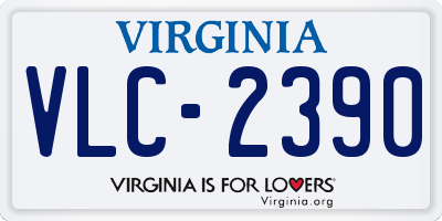 VA license plate VLC2390