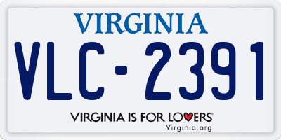 VA license plate VLC2391
