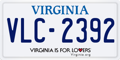 VA license plate VLC2392