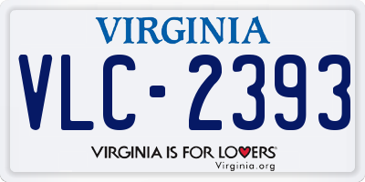 VA license plate VLC2393