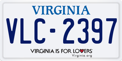 VA license plate VLC2397