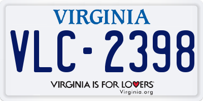 VA license plate VLC2398