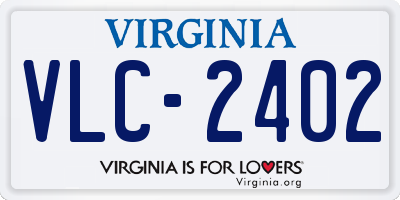 VA license plate VLC2402