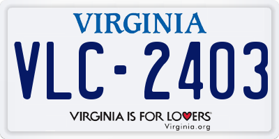 VA license plate VLC2403