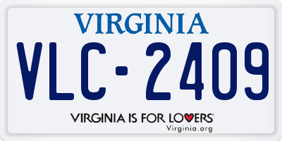 VA license plate VLC2409