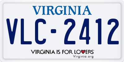 VA license plate VLC2412