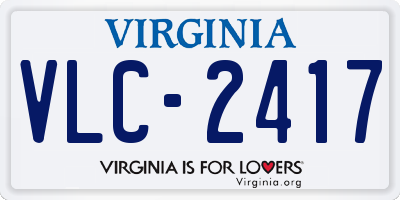 VA license plate VLC2417